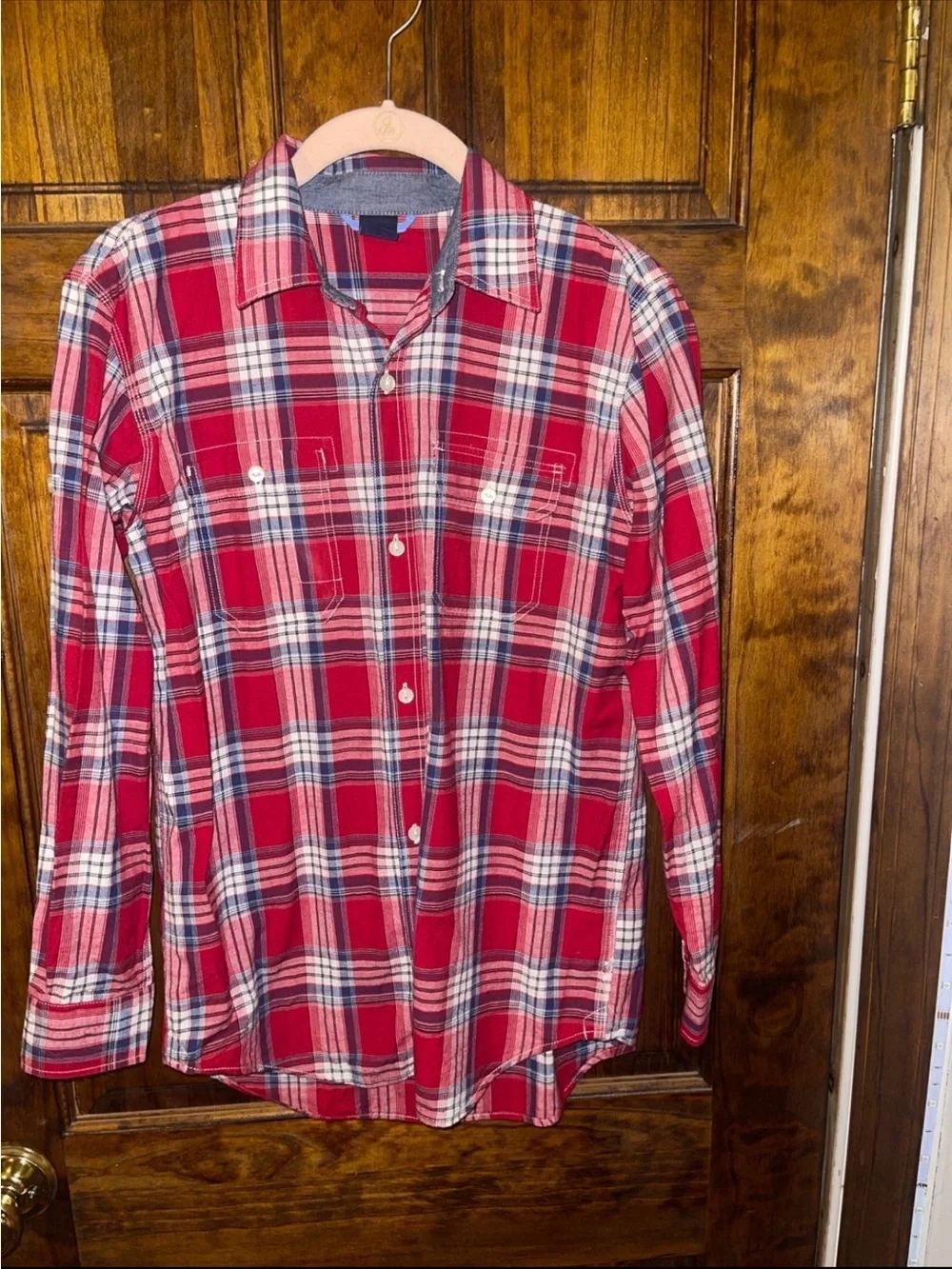 GAP Red Plaid Button-Down Shirt